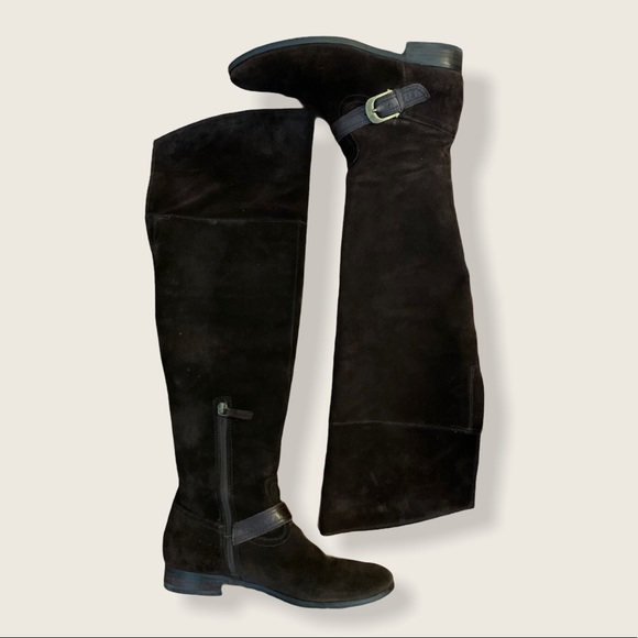 Franco Sarto Brown OTK Suede Boots - Picture 1 of 8